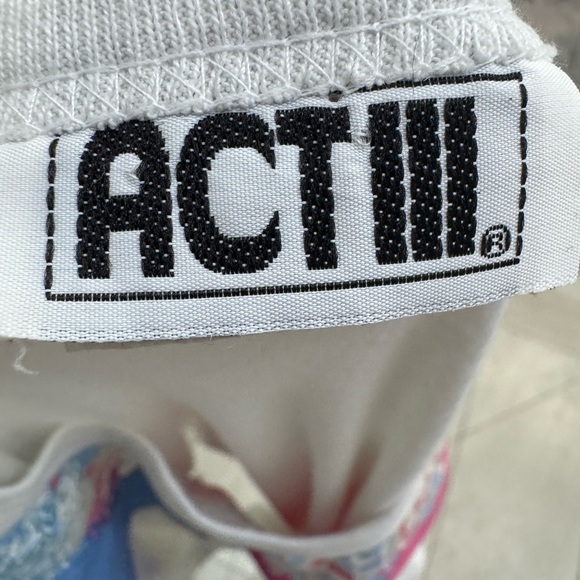 ACT III White and Pink Vintage Short Sleeve Sweatshirt Top - Picture 5 of 7